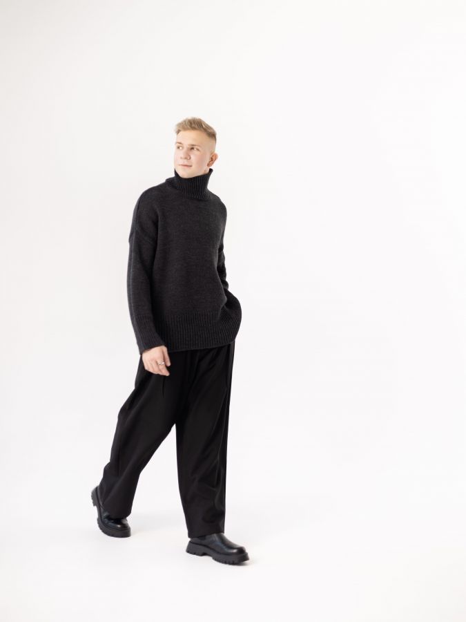 Свитер из мериноса антрацит