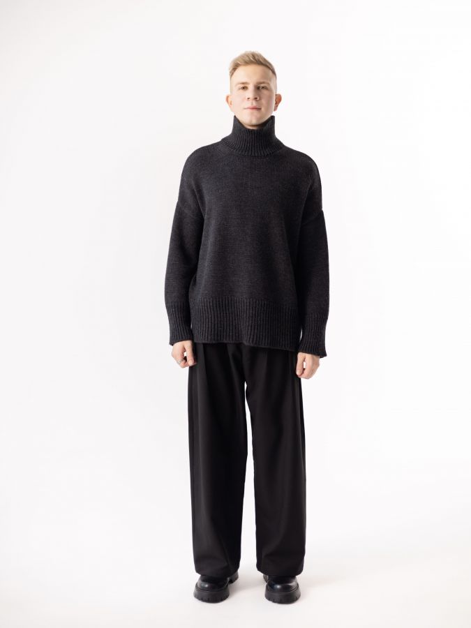Свитер из мериноса антрацит