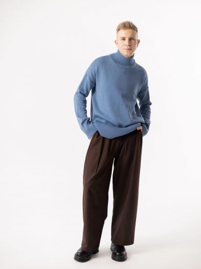 Свитер джинс с воротником