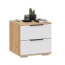 Тумба прикроватная «Джоли» - 405.002.000 Дуб Крафт золотой, Белый матовый