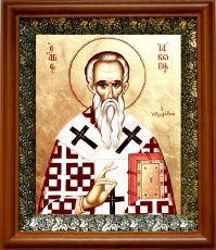 Икона Иаков, брат Господень в киоте с басмой Виноградная Лоза (UV-печать)(30412)