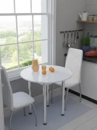 Круглый ХРОМ d800мм (ш800*г800*в750мм) Белый