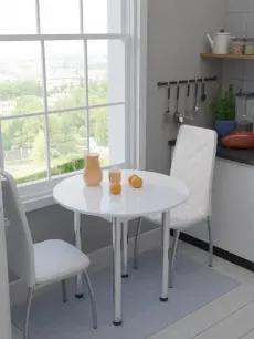 Круглый ХРОМ d800мм (ш800*г800*в750мм) Белый