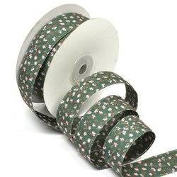 фото Тесьма декоративная тканевая В мелкий цветочек ширина10 мм, цвет 07 зеленый  R20.7