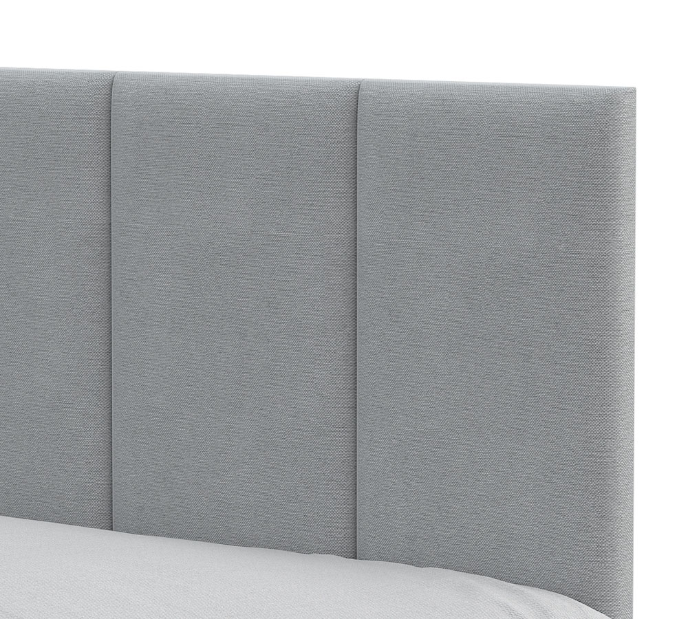 Кровать КР 3 (0,9х2,0 мягкая) ткань серый