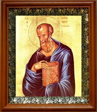 Икона Иоанн Богослов в киоте с басмой Виноградная Лоза (UV-печать)(30435)