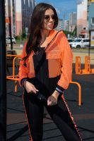 Комплект 8133 толстовка+топ [оранжевый]