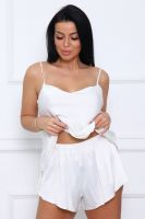 Пижама с шортами атласная 363 [молочный]