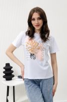 Футболка 67079 [белый+монстеры]