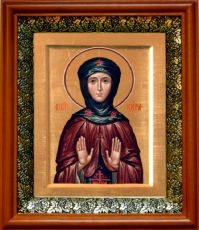 Икона Кира Берийская в киоте с басмой Виноградная Лоза (UV-печать)(33092)