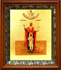 Икона Кирик и Иулитта в киоте с басмой Виноградная Лоза (UV-печать)(30516)