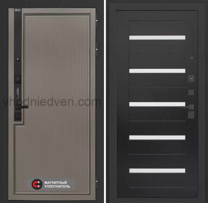 Входная дверь Лабиринт Лаб 1 Про - 01 Венге, стекло белое