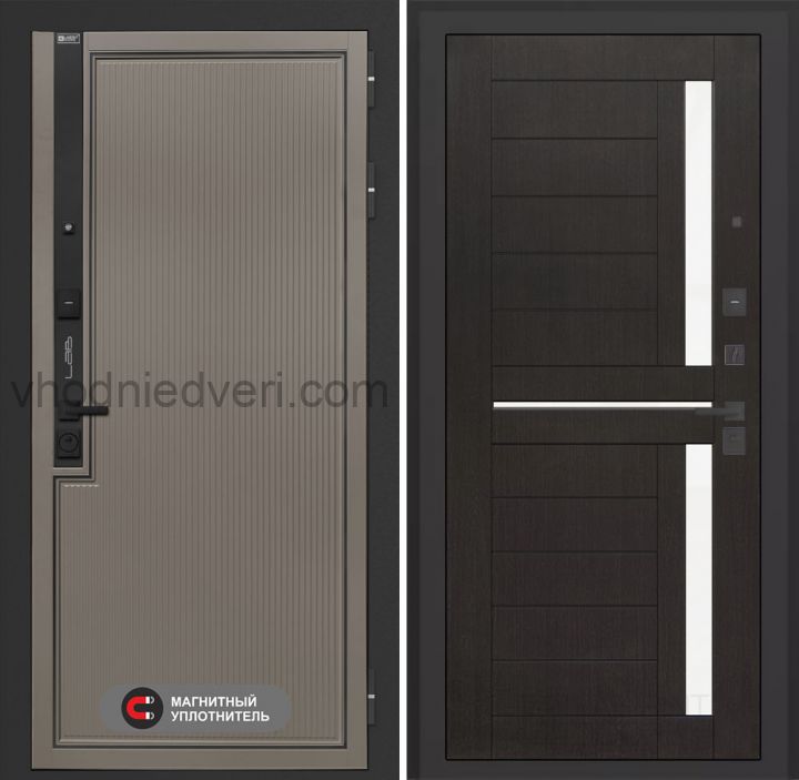 Входная дверь Лабиринт Лаб 1 Про - 02 Венге, стекло белое