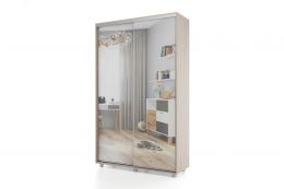 Шкаф-купе Prime двухдверный ОР14-4.2Z  (ш1400*г450*в2300мм) ясень шимо светлый/белый шелк