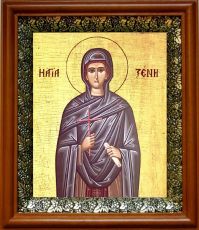 Икона Ксения Миласская в киоте с басмой Виноградная Лоза (UV-печать)(30547)