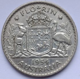 Королева Елизавета II 1 флорин Австралия 1954