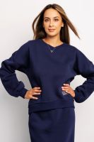 Свитшот худи оверсайз кофта с начесом 387DNV [темно-синий]