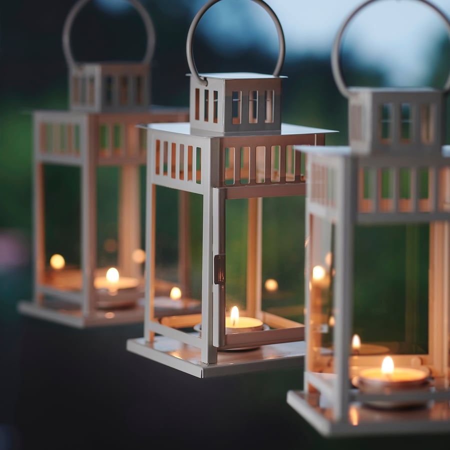 BORRBY Подсвечник для греющей свечи, белый, 20 см