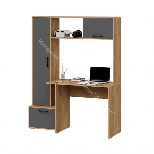 Стол письменный тип 15 Дуб Крафт золотой, Графит Серый