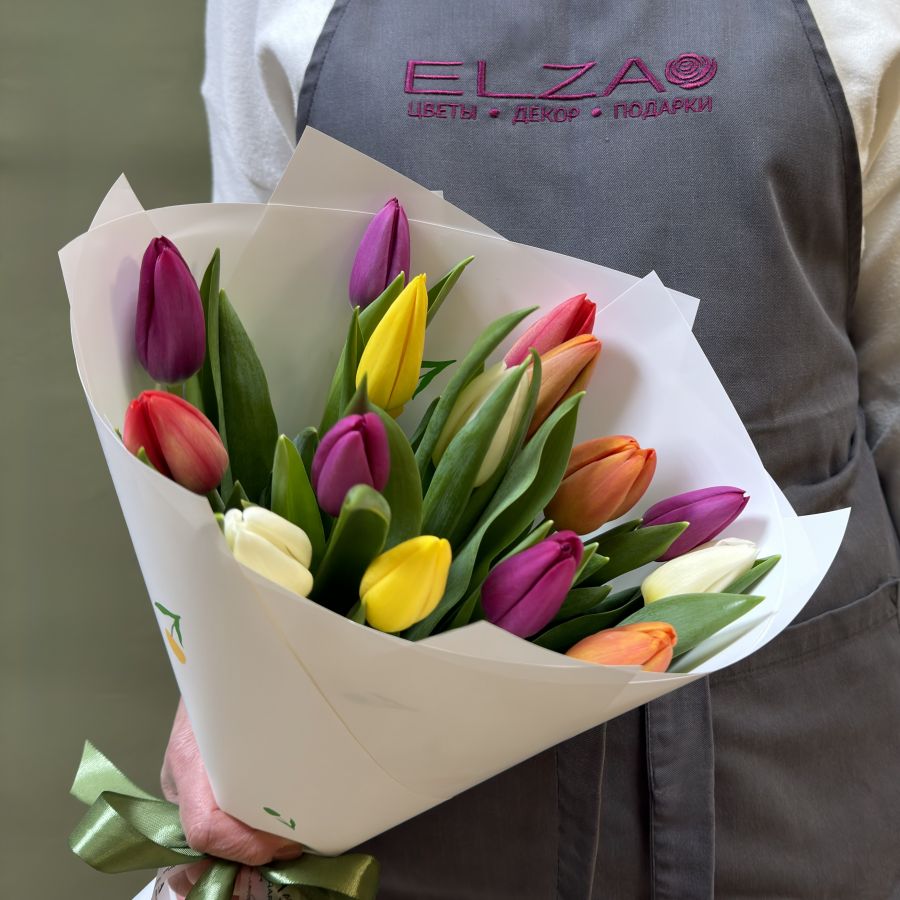 Тюльпаны микс в упаковке (от 11 шт)