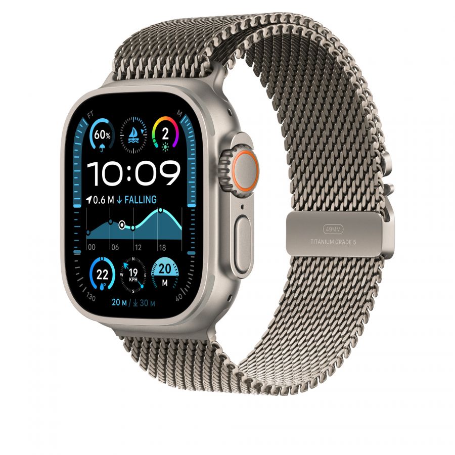 Часы Apple Watch Ultra 3 GPS + Cellular 49mm Natural Titanium Case with Natural Titanium Milanese Loop (S)