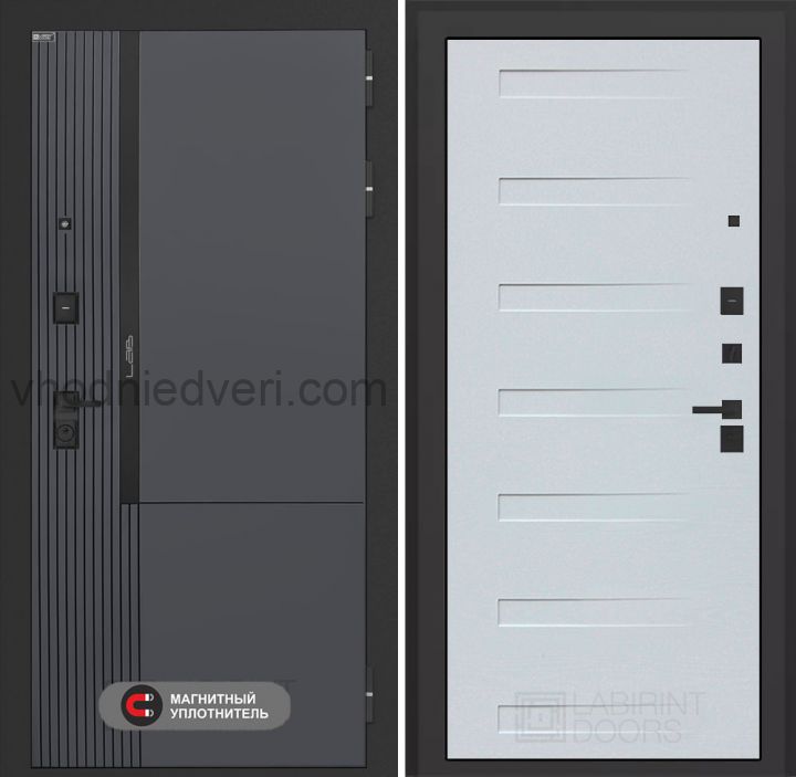 Входная дверь Лабиринт Лаб 2 Про - 14 Дуб кантри белый горизонтальный