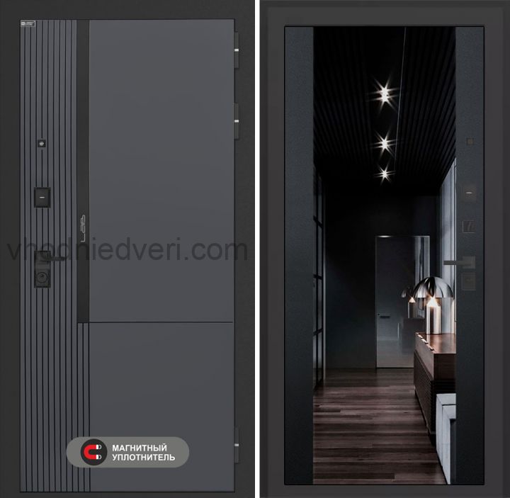 Входная дверь Лабиринт Лаб 2 Про - Зеркало максимум с тонировкой Черный кварц