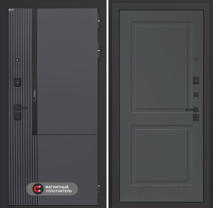 Входная дверь Лабиринт Лаб 2 Про - 11 Графит софт