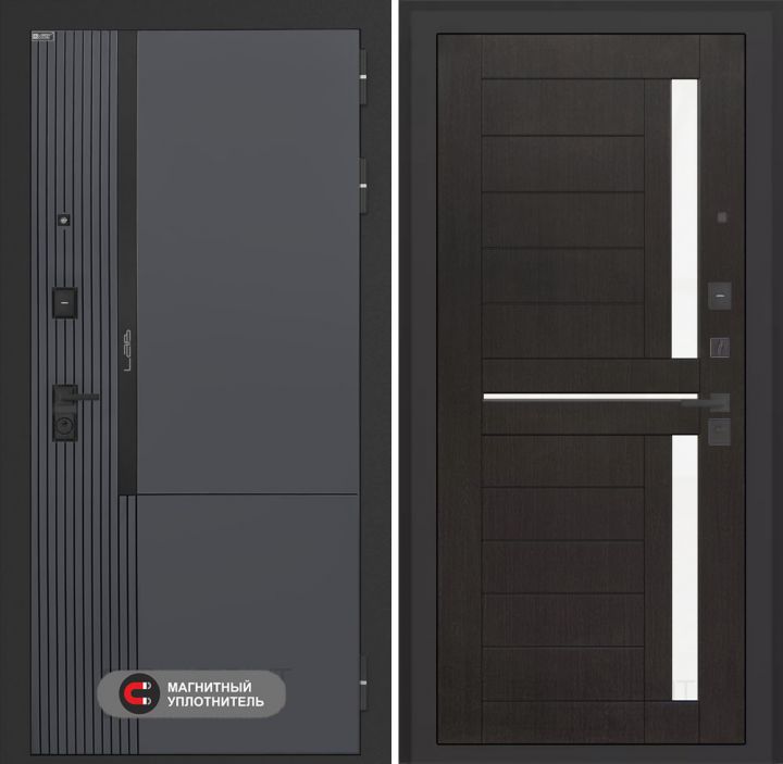 Входная дверь Лабиринт Лаб 2 Про - 02 Венге, стекло белое