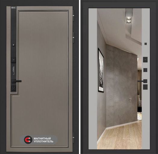 Входная дверь Лабиринт Лаб 1 Про - Зеркало максимум Грей софт