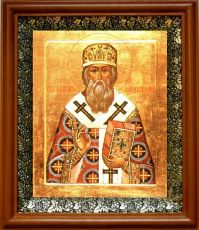 Икона Макарий, митрополит Московский в киоте с басмой Виноградная Лоза (UV-печать)(30575)