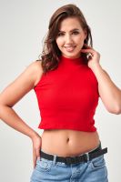 52714 топ укороченный с горлом [алый]