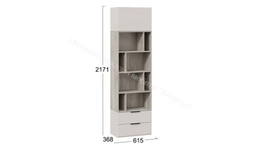 Шкаф комбинированный (366) «Порто» Исп.2 - ТД-393.07.20 Исп.2 Кашемир матовый, Баттл Рок, Кашемир сатин