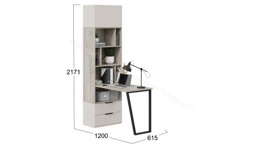 Шкаф комбинированный (366) «Порто» Исп.2 - ТД-393.07.20 Исп.2 Кашемир матовый, Баттл Рок, Кашемир сатин