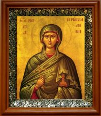 Икона Мария Магдалина в киоте с басмой Виноградная Лоза (UV-печать)(30597)