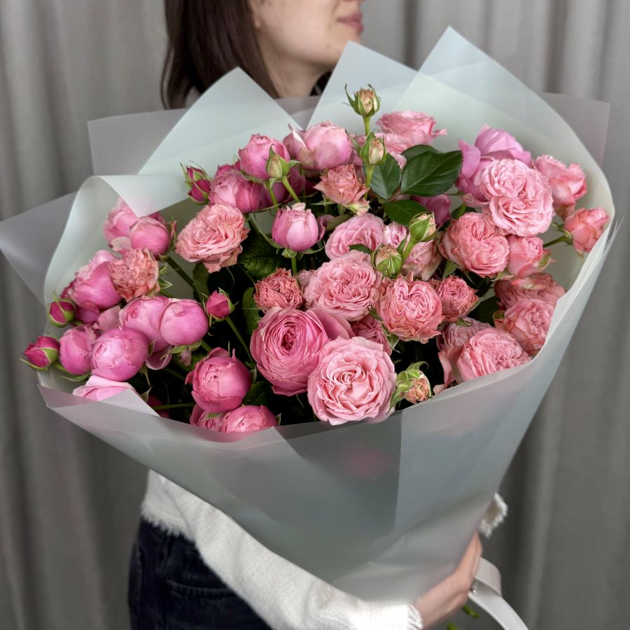 Микс кустовых пионовидных роз