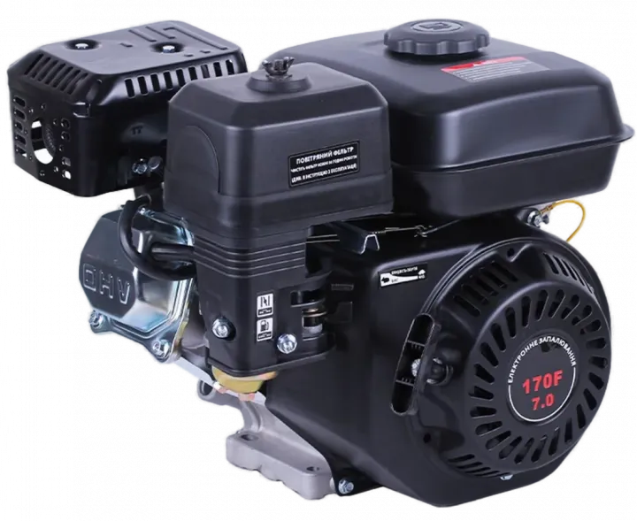 ДВИГАТЕЛЬ 170F (шпонка вал 20 мм, либо шлиц 25 мм. шкив) Мощность: 7,0 л. с.
