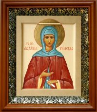 Икона Мелания Римляныня  в киоте с басмой Виноградная Лоза (UV-печать)(30609)