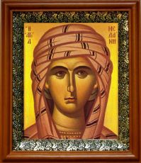 Икона Мелания Римляныня в киоте с басмой Виноградная Лоза (UV-печать)(30610)