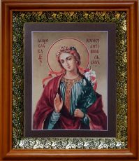 Икона Мирослава Константинопольская в киоте с басмой Виноградная Лоза (UV-печать)(33109)