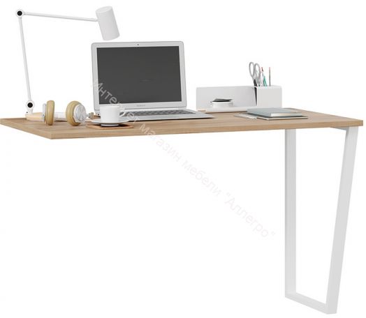 Стол письменный с тумбой универсальной «Порто» - СМ-393.15.011 Белый Жемчуг, Яблоня Беллуно, Белый софт