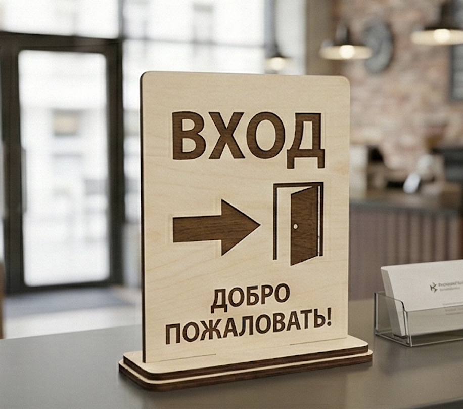 Табличка «Вход» настольная