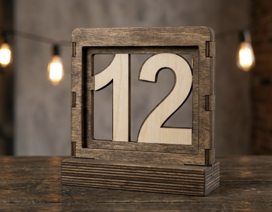 Номер стола в стиле лофт