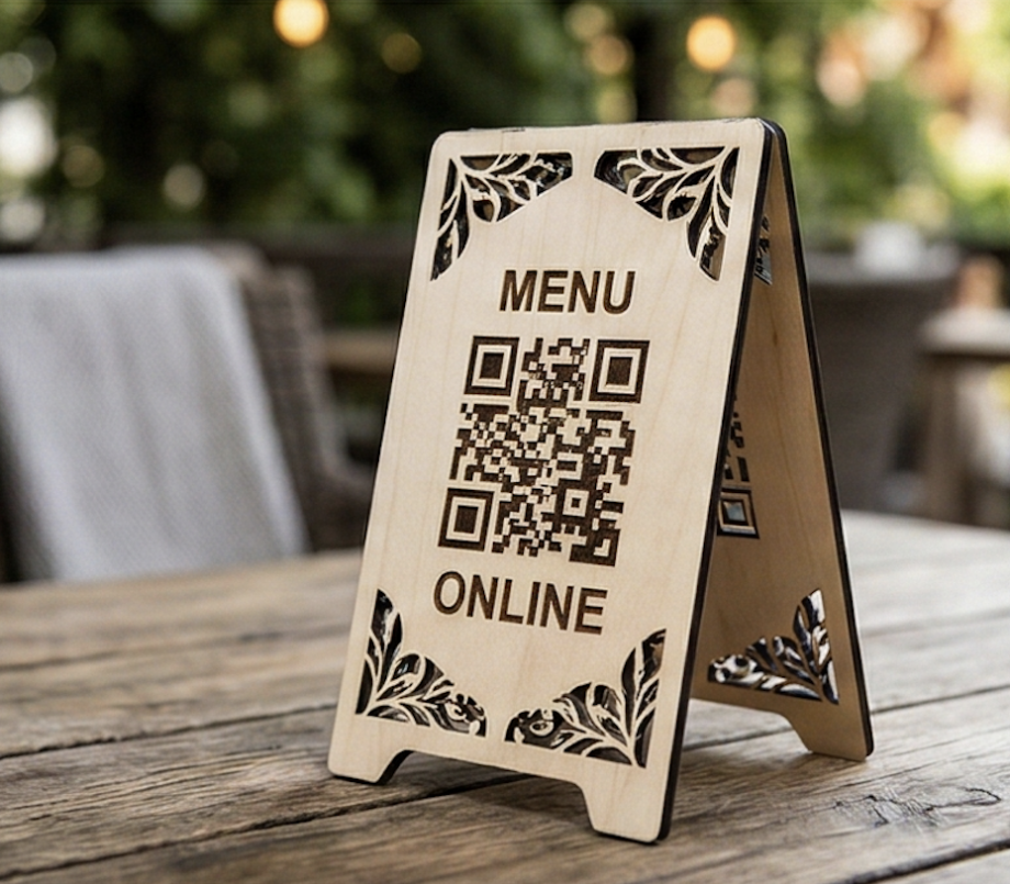 Тейбл‑тент с QR‑меню (двусторонний)