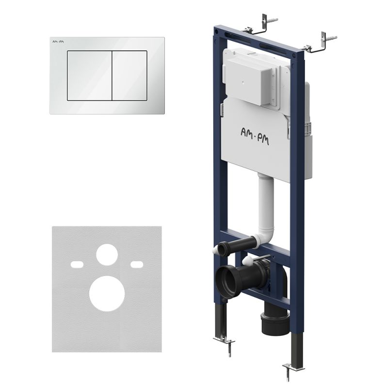 Инсталляция AM.PM MasterFit для подвесного унитаза с клавишей S, бел глянц I012713.0201