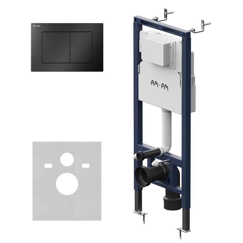Инсталляция AM.PM MasterFit для подвесного унитаза с клавишей S, мат.черный I012713.0238