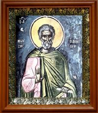 Икона Моисей Мурин в киоте с басмой Виноградная Лоза (UV-печать)(30636)