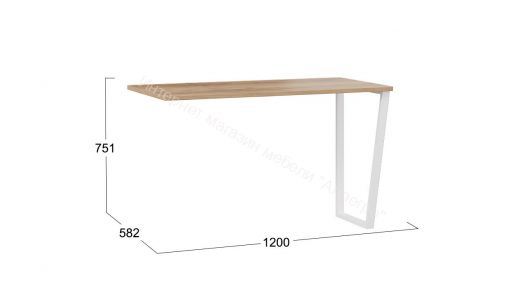 Стол письменный с тумбой универсальной «Порто» - СМ-393.15.011 Яблоня Беллуно, Графит софт