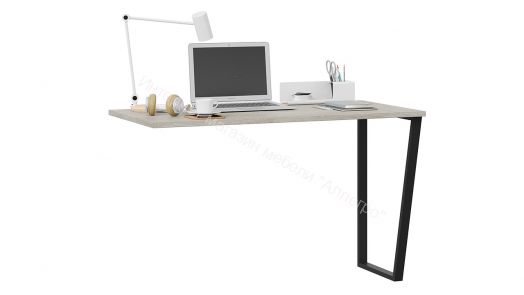 Стол письменный с тумбой универсальной «Порто» - СМ-393.15.011 Кашемир матовый, Баттл Рок, Кашемир сатин