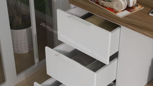 Стол письменный с тумбой универсальной «Порто» - СМ-393.15.011 Кашемир матовый, Баттл Рок, Кашемир сатин